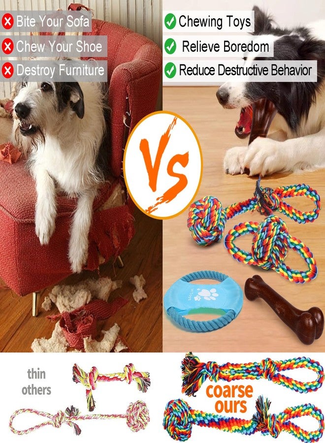 XLMYS Dog Toys for Aggressive Chewers 13 Pack，Indestructible Tug of War Toys for Small, Medium, Large Dog Breeds, Teeth Cleaning Chew Toys Pet Interactive Rope Toys - Image 4